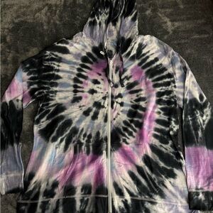 Hanes Tie-Dye Hoodie - Black, Purple, White
